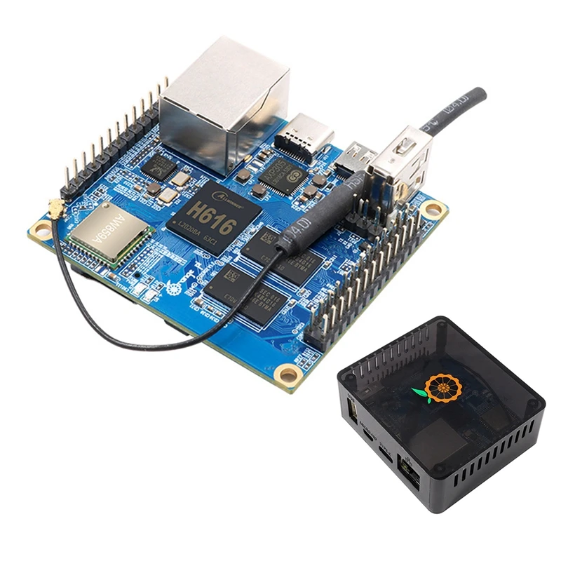 

Для Orange Pi Zero2 макетная плата + чехол 1 ГБ DDR3 ОЗУ Allwinner H616 Gigabit LAN Wifi BT5.0 Run Android Linux