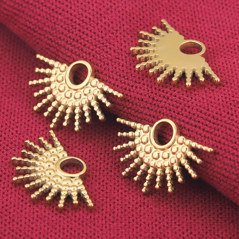 

5pcs/Lot Stainless Steel Astral Sector Earring Charms Dangles Pendants for DIY Necklace Jewelry Making Supplies Up Wholesale