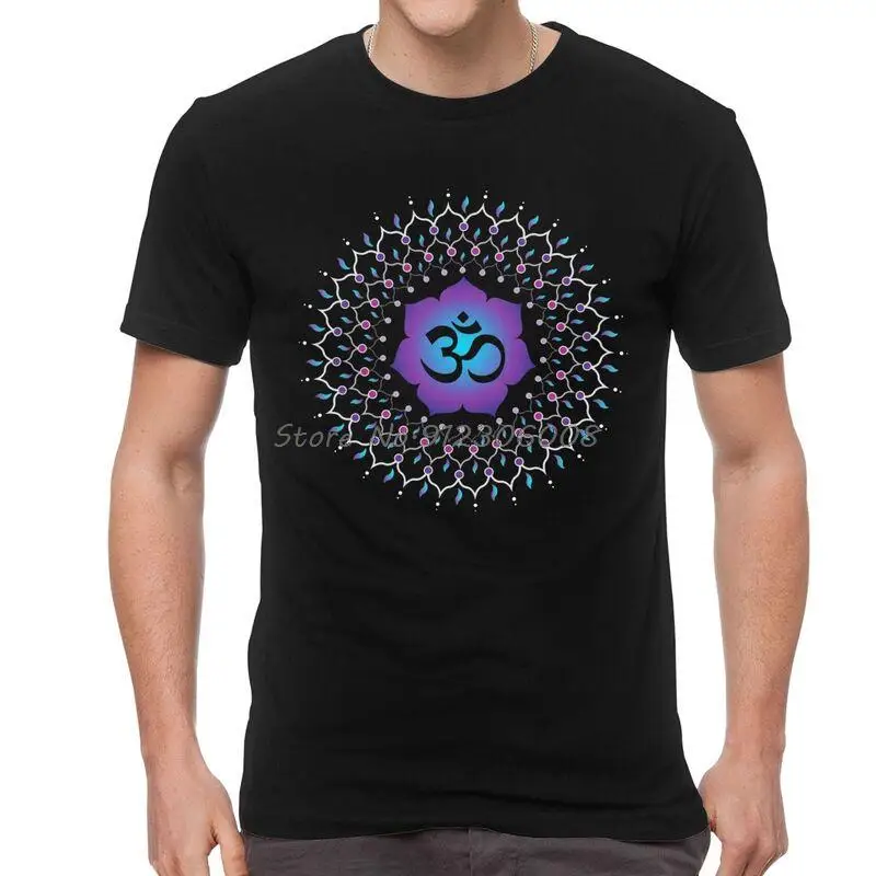 

Maha Mrityunjaya Mantra T-Shirt Men Graphic T Shirt Om Yoga Mandala Buddhism Aum Tshirts Cotton Tee Top Harajuku Streetwear