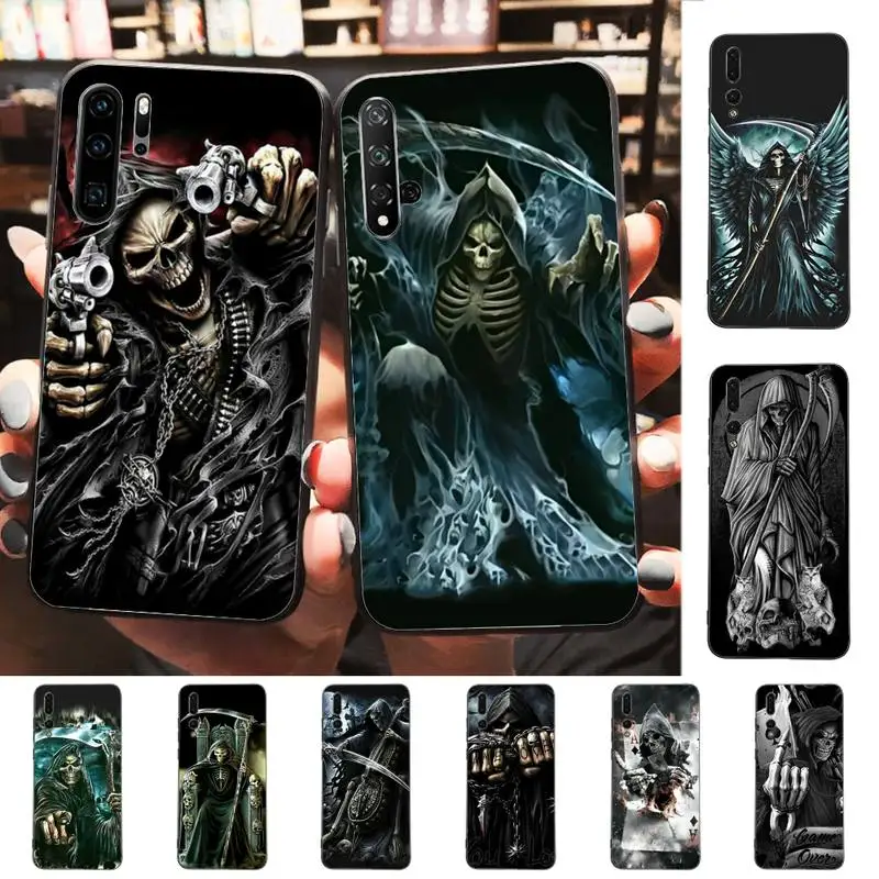 

Grim Reaper Skull Phone Case for Huawei P30 40 20 10 8 9 lite pro plus Psmart2019
