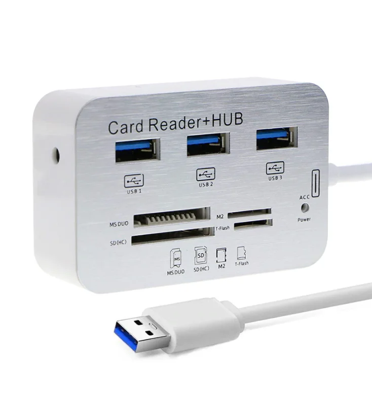 

7-IN-1 Multiport USB 3.0 HUB Verteiler Splitter SD Kartenleser Adapter Laptop PC