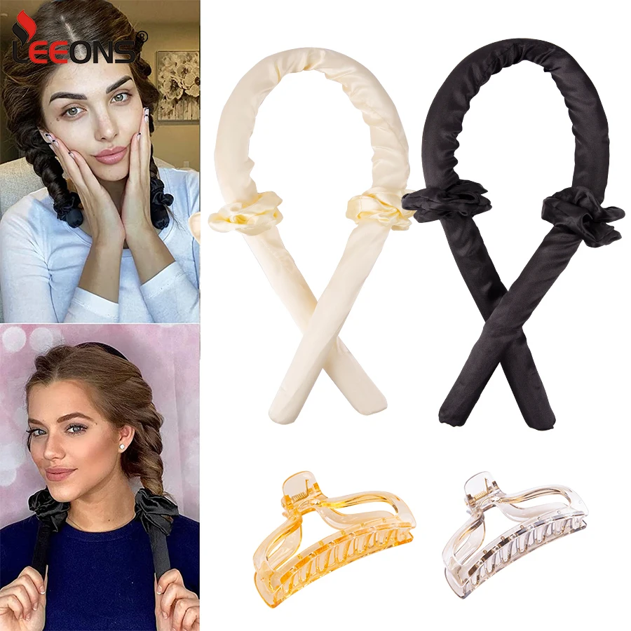 

Ободок для завивки без тепла, Плойка для волос для ленивых, лента для длинных волос с зажимами для волос, мягкие резиновые ролики для волос, д...