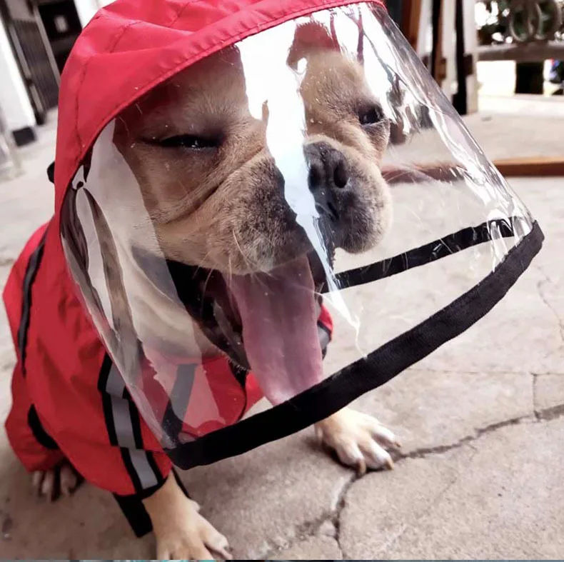 

Pet Dog Raincoat Transparent Hooded Jumpsuit Dogs Waterproof Coat Water Resistant Clothes for Dogs Cats Jacket Pet Supplies