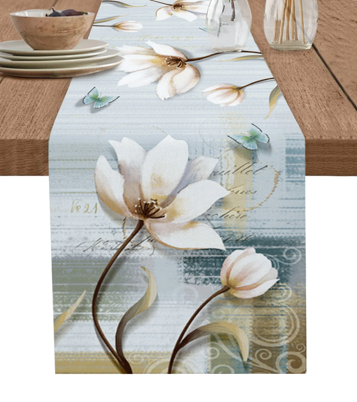 

Винтажные тюльпаны, цветы, бабочки, украшение для стола, домашний декор, украшение для стола, декор для стола