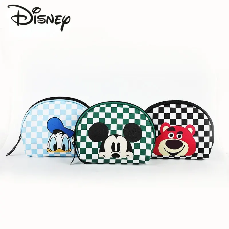 Disney Strawberry Bear Makeup Bag Cartoon Cute Portable Cosmetics Storage Wash Bag Waterproof Multifunctional Women's Handbag