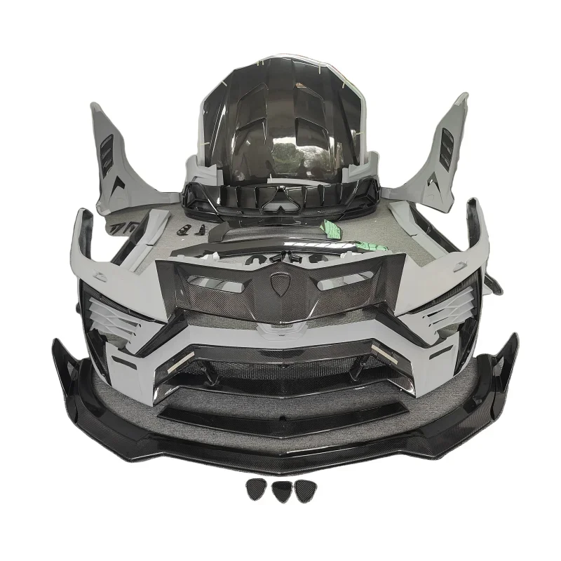 Передний бампер из углеродного волокна задний боковая юбка спойлер комплект