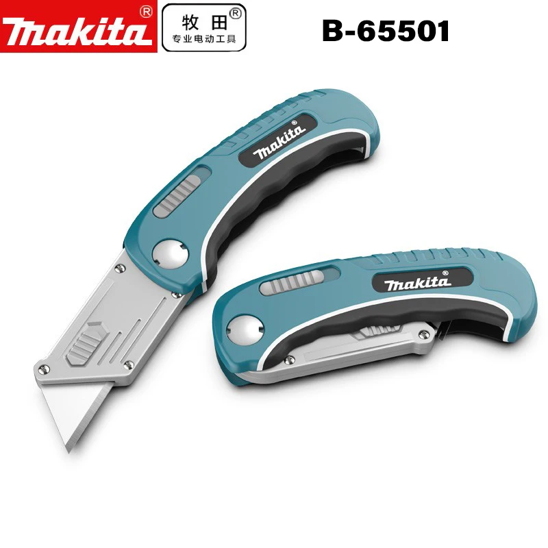 

Makita B-65501 Folding Utility Knife Wallpaper Paper Cutter Industrial Electrician Heavy-Duty Metal Thickened Trapezoid Knife