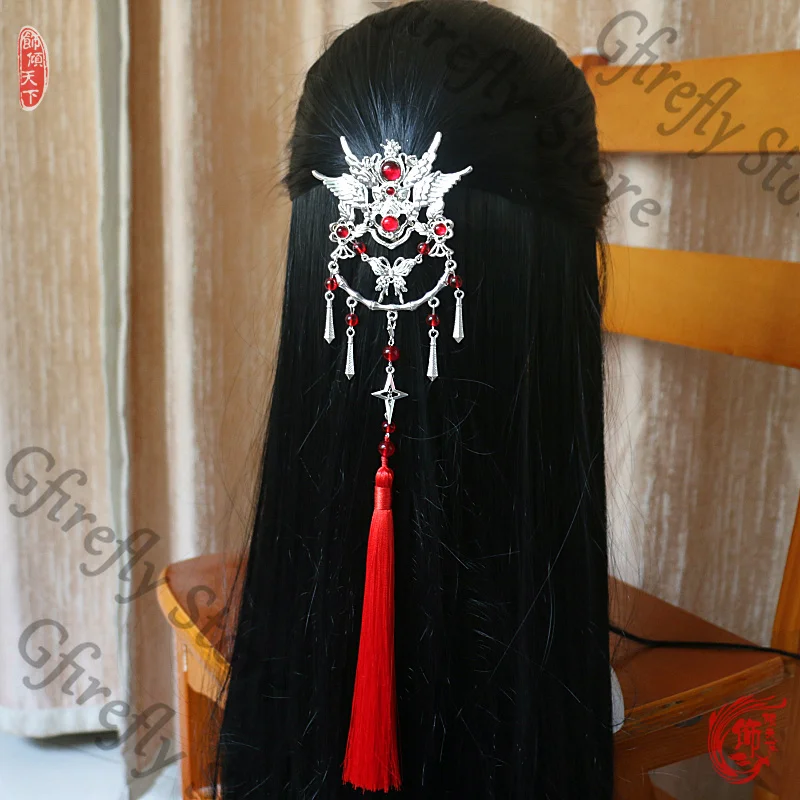 Фото Головной убор Heaven Official's Blessing, заколка для волос в стиле аниме, заколка для волос, ремесло, головной убор для косплея, реквизит, колеги, Хуа Ченг, бабочка, подарок №1