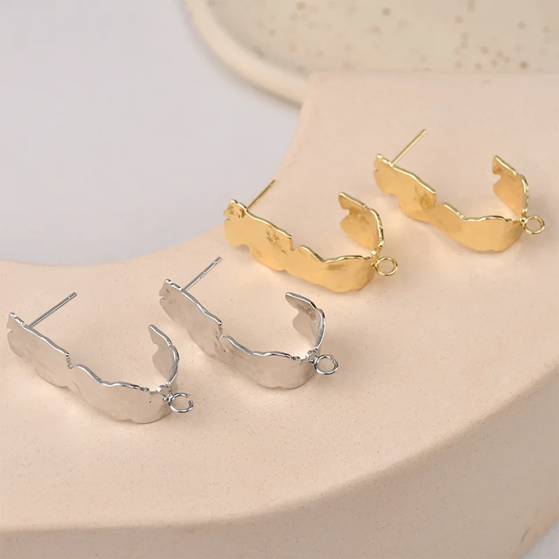 

Креативные волнистые несимметричные базовые серьги, соединитель 2 шт./лот для «сделай сам», модная фурнитура для изготовления ювелирных изд...