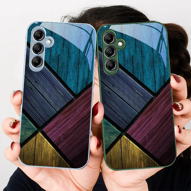 Colored brick wall for Samsung Galaxy A01 02 03 Core A04 A14 4G A13 54 34 31 20 25 23 22 5G S21 Ultra S20 glass phone case
