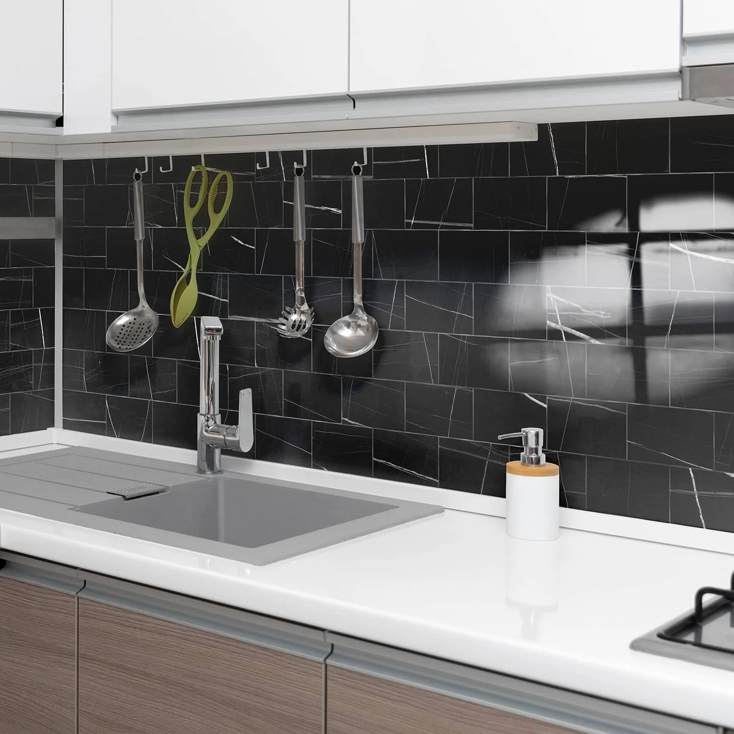 Мраморно-белый кристалл керамическая плитка самоклеящиеся водонепроницаемые