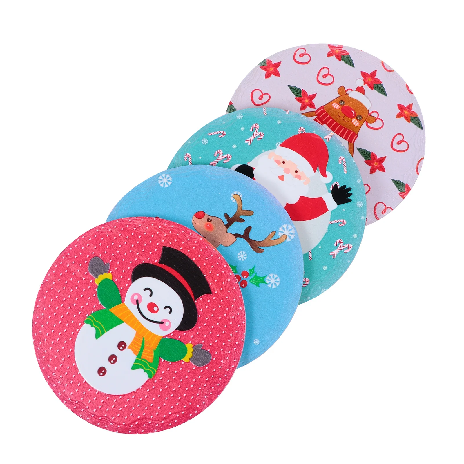 

Coaster Coasters Christmas Cork Mat Insulationcup Round Decorativeplacemats Snowman Cute Mats Drink Festival Tea Ceramic Rest