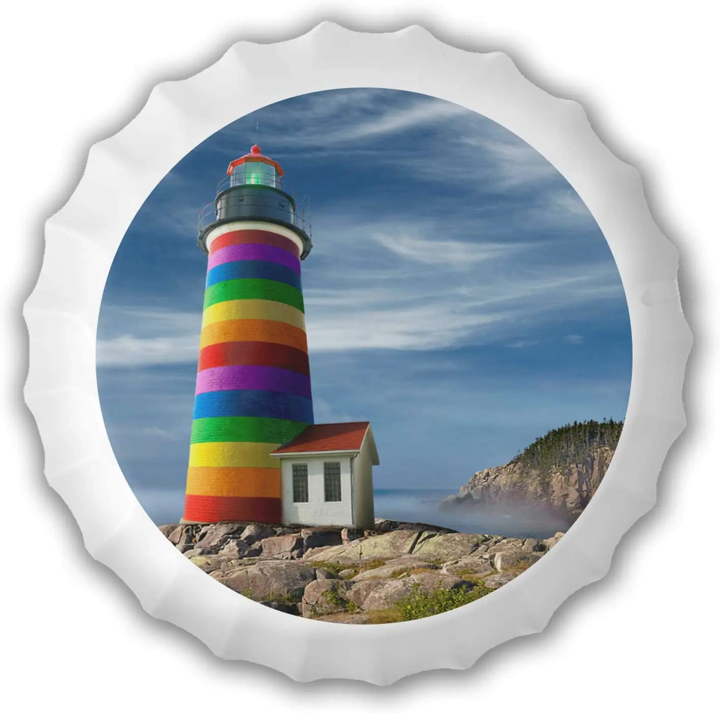 

Bottle Caps Metal Tin Signs Cafe Beer Bar Decoration Plat Ocean Lighthouse Vintage Retro Style Beer Cap Wall
