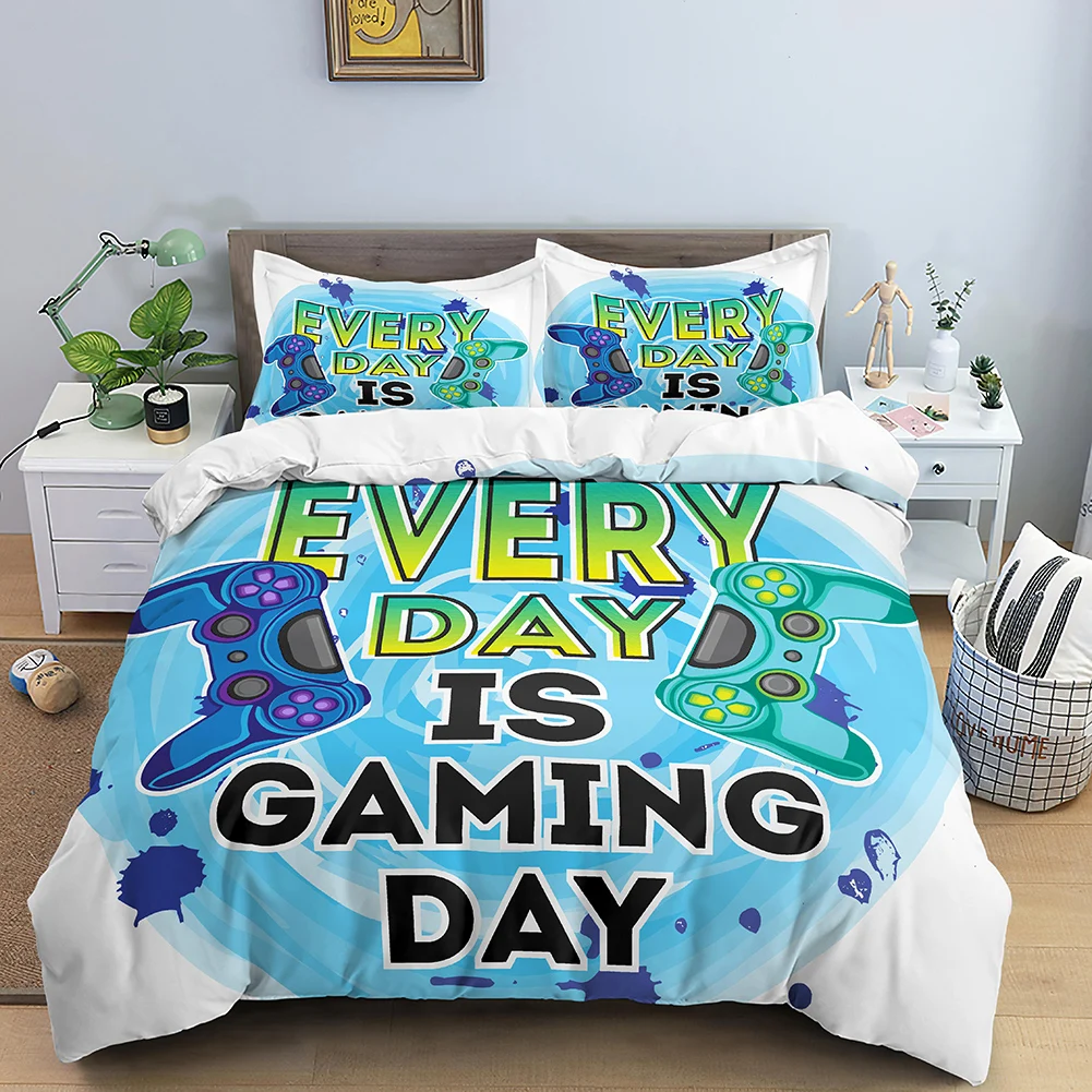 

3D Game Console Pattern Bedding Sets Neon Color Handle Printing Duvet Cover Comforter Bedding Sets Quilt Covers Contrast