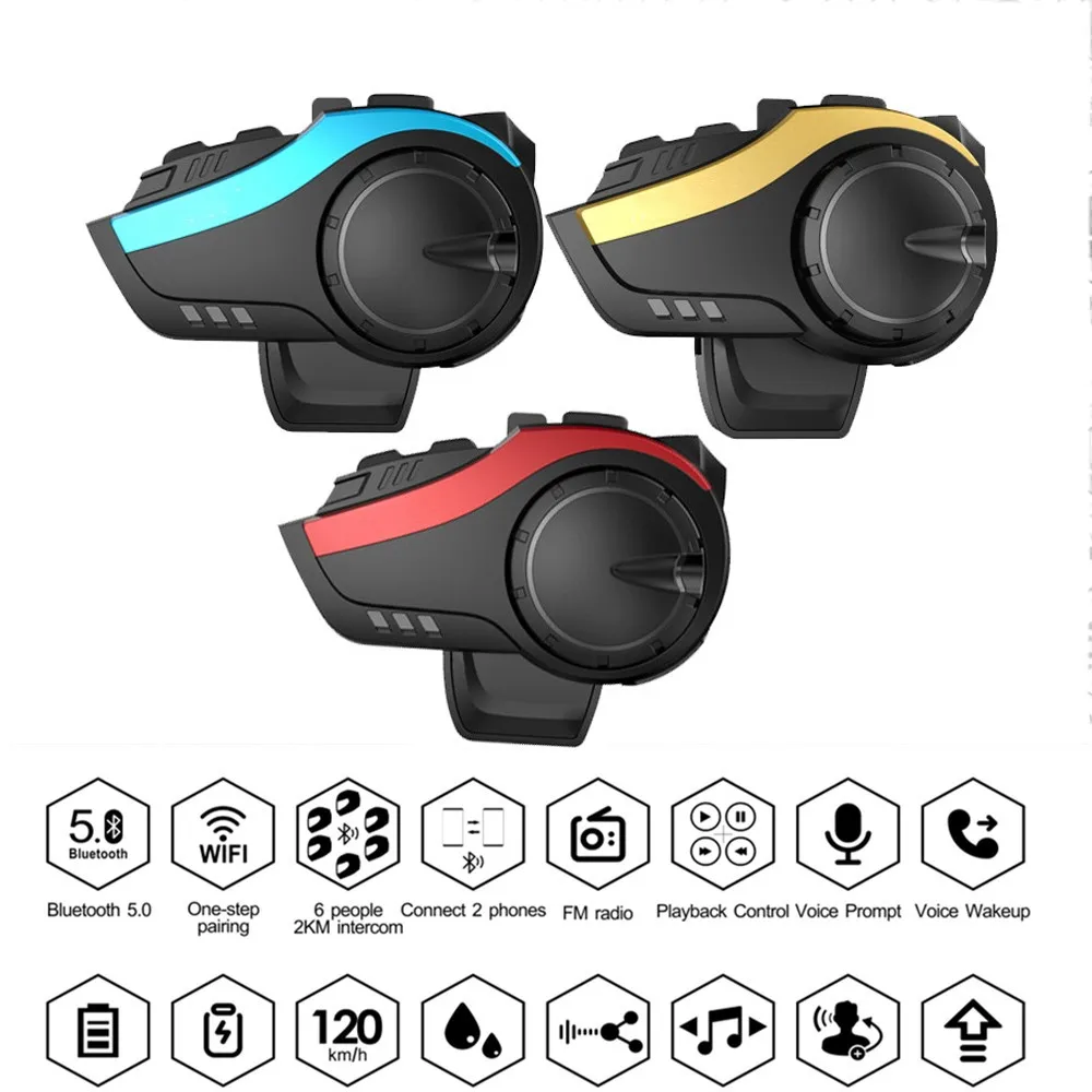 

Гарнитура для мотоциклетного шлема Bluetooth 5,0 2000M 6 Riders, гарнитура с внутренней связью, совместимая со всеми Bluetooth-гарнитурами