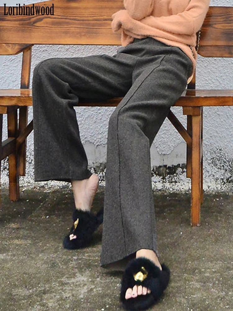

2022 High Waist Straight Leg Pants Autumn and Winter New Loose Draping Female Pants Casual Pants Temperament High Pants Female