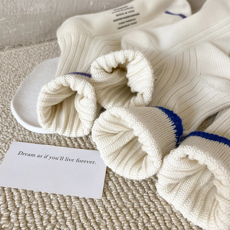 Pure Cotton White Warm Socks Large Size Long Fashion Casual 4 Color Thick Sport Luxury High Quality