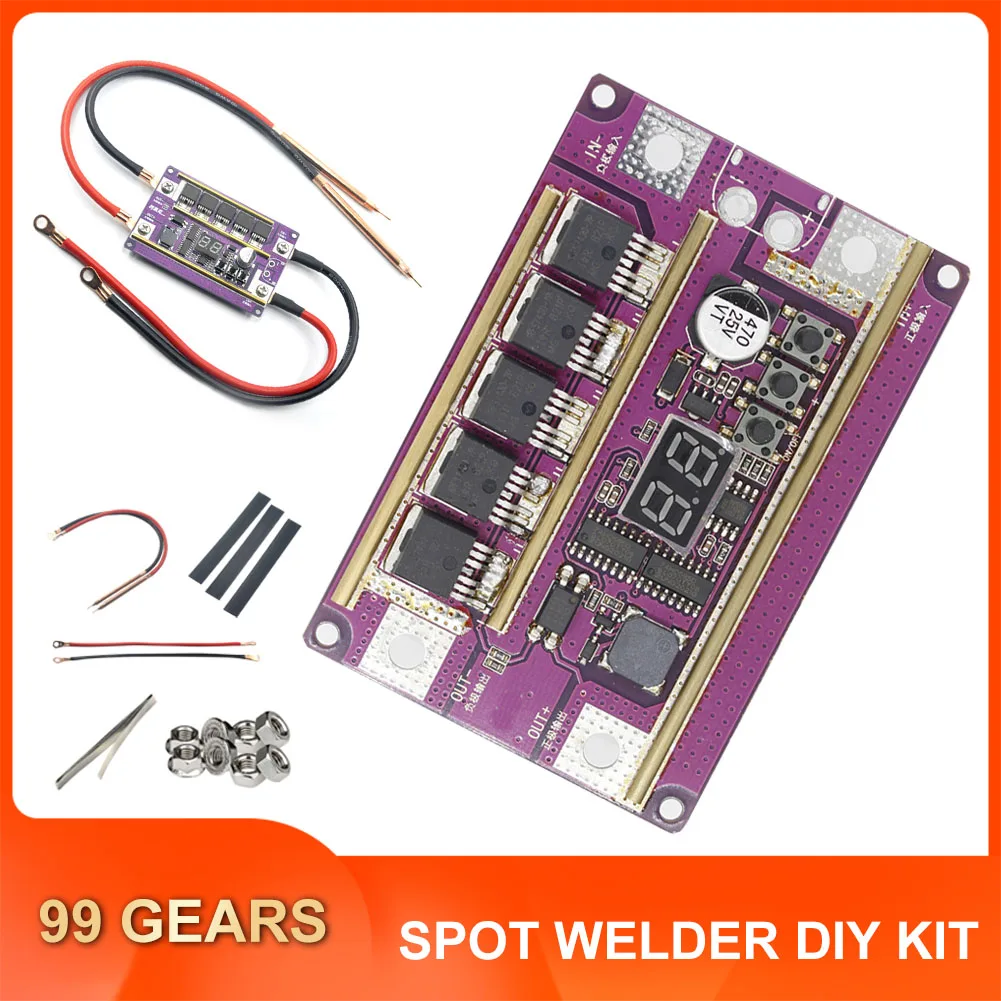 

Spot Welder DIY Kit 99 Gears of Power Adjustable Spots Welding Control Board for Welding 18650 Battery 0.05-0.3mm Nickel Sheet