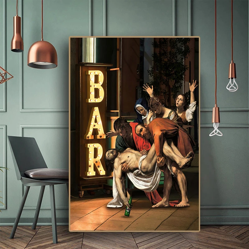 

Funny Classical Art Christian Jesus Canvas Painting on the Wall Art Posters and Prints BAR Abstract Pictures for Home Decoration