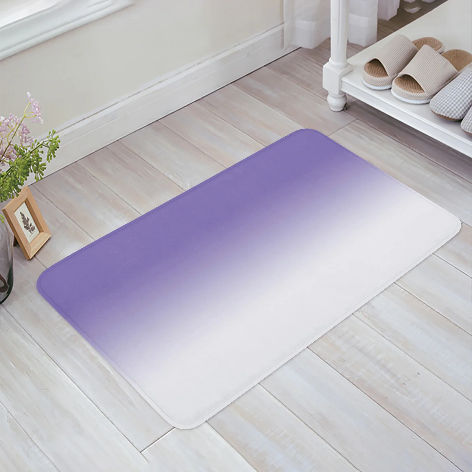

Коврики для ванной и кухни, антискользящие, градиентные, фиолетовые, белые, для гостиной