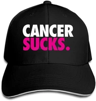 womens and mens baseball cap cancer sucks cotton trucker hat adjustable fashion sports fan caps black
