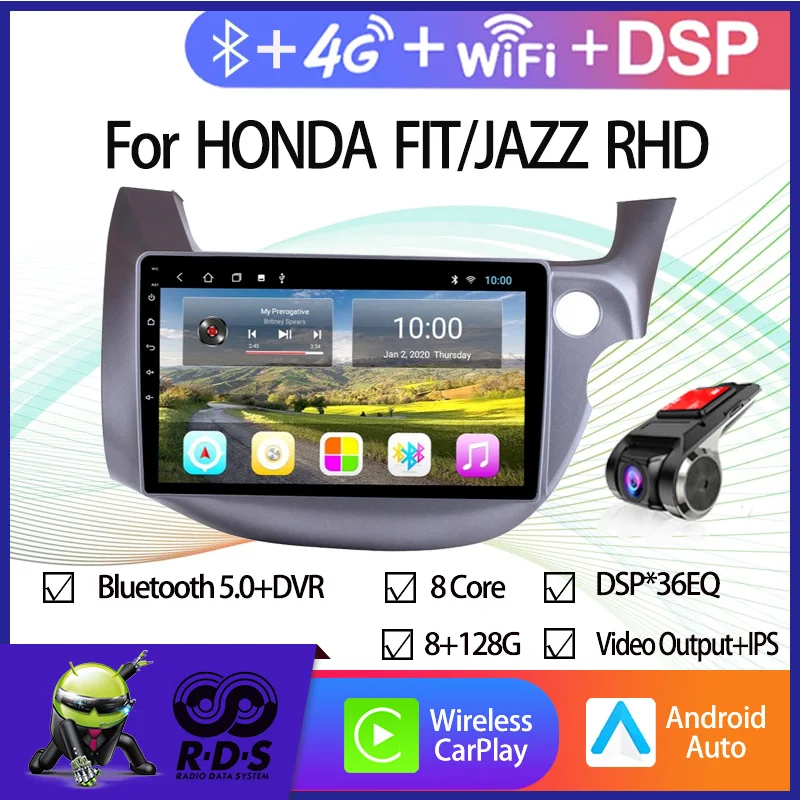 

Android 11 Car GPS Navigation For HONDA FIT/JAZZ RHD 2008-2013 Auto Multimedia Player With Wifi 4G AHD DSP BT CARPLAY