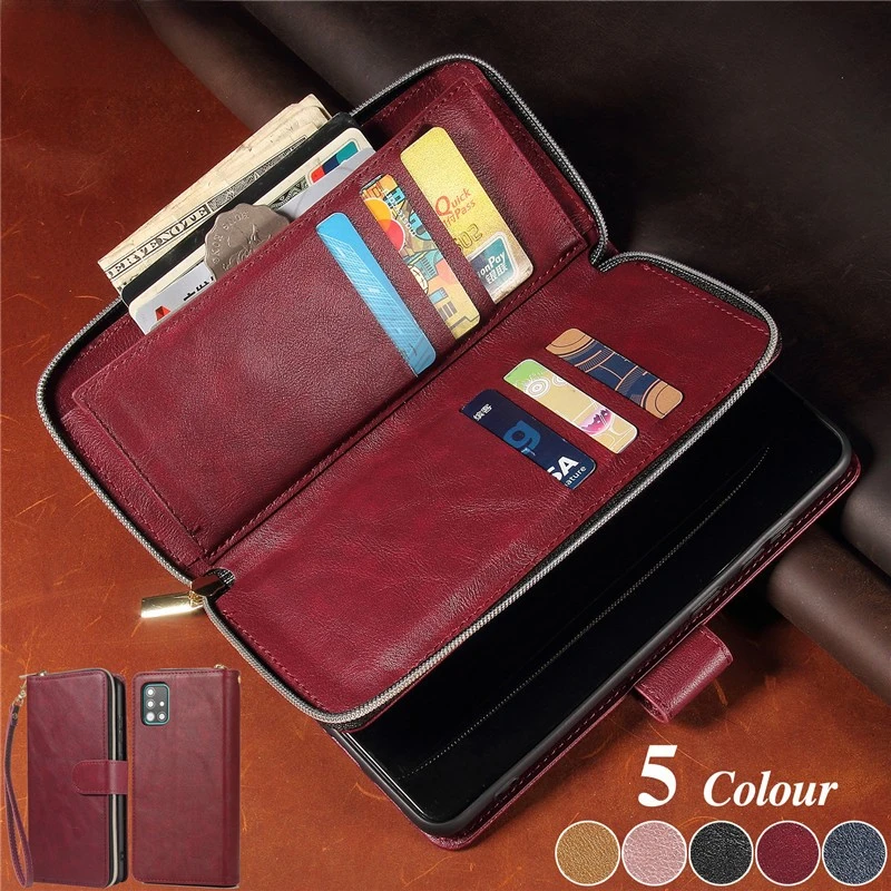 

Flip Leather Case For Samsung Galaxy A54 A34 A24 A14 A13 A23 A33 A53 A73 A52 A72 A42 A32 A22 A12 A51 A71 A70 Zipper Wallet Cover