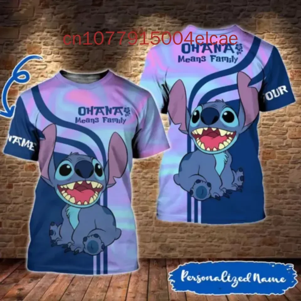 Персонализированная Ститч Ohana значит семья Lilo &amp Stitch 3D футболка