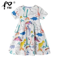 new 2022dinosaurs dresses for girls cotton clothing hot selling toddler princess party tutu dresses