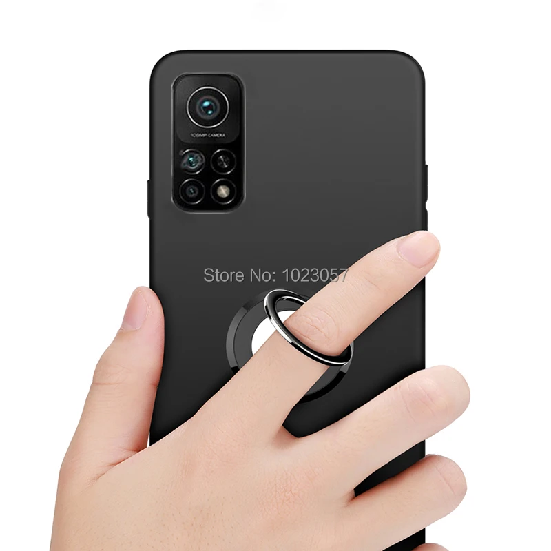Кольцо-держатель для Infinix Zero 30 черный матовый мягкий чехол из ТПУ защиты камеры