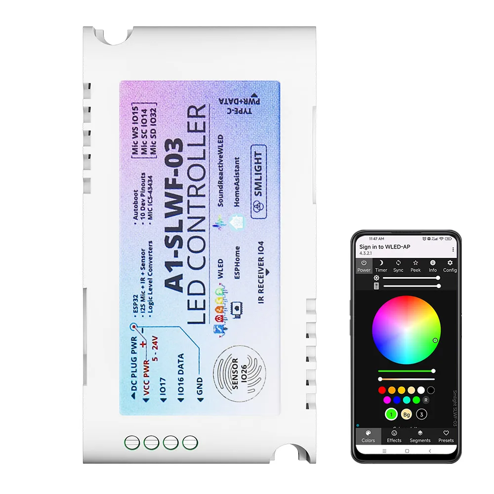 

RGB контроллер SMLIGHT A1-SLWF-03 для светодиодных лент