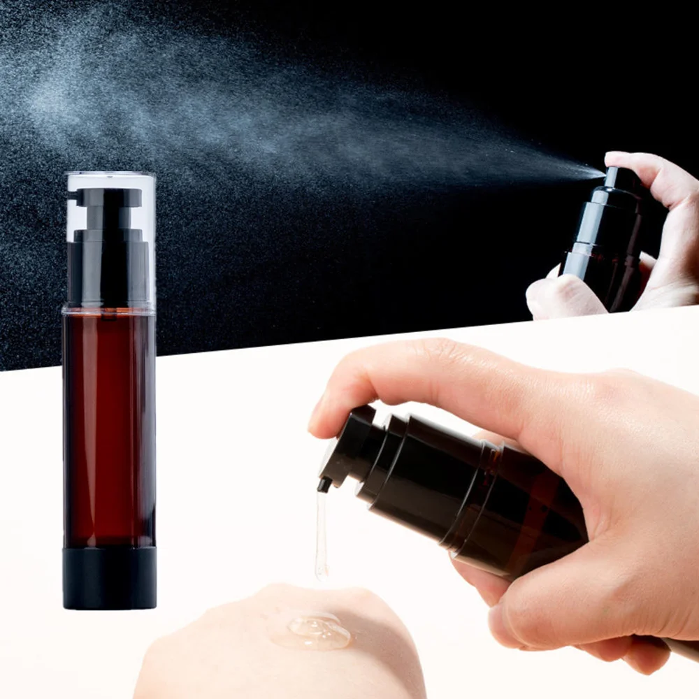 

Liquid Foundation Spray Bottle Brown Dark Vacuum Bottle Essence Eye Cream Press Sub-Bottle Travel Face Cream Jar 15/30/50/100ml