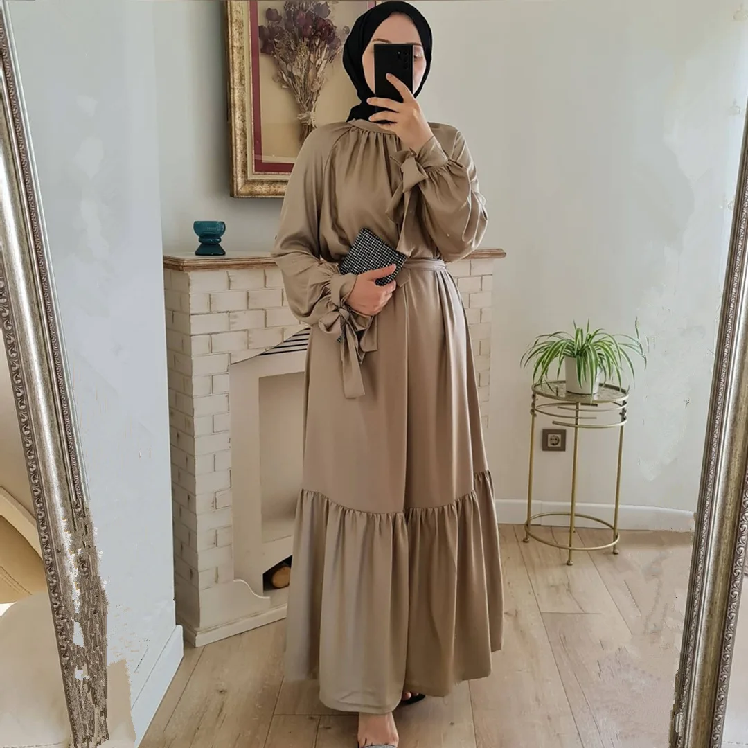 Мусульманское Цветочное платье-абайя, женская летняя юбка с запахом в стиле бохо, Турция, Дубай, арабское Макси-Платье, модный марокканский ...