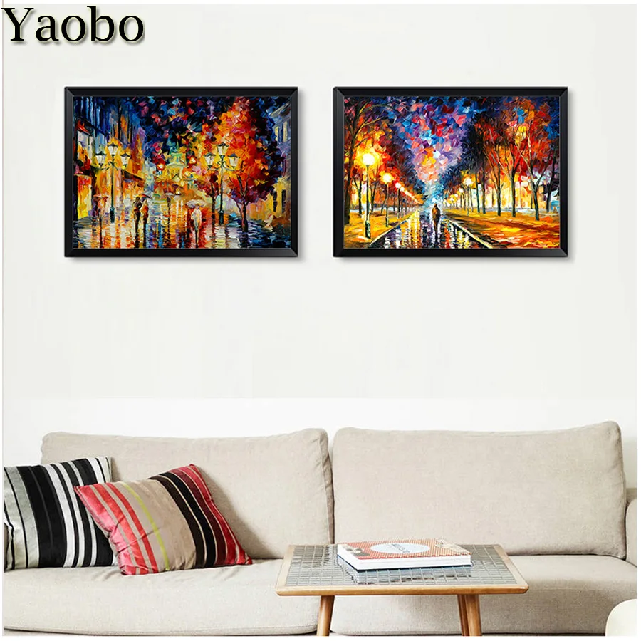 Mosaic Diy Diamond Painting Romance Couple Rain Day Street Landscape Full Embroidery Kit Rhinestone Adults Crafts |
