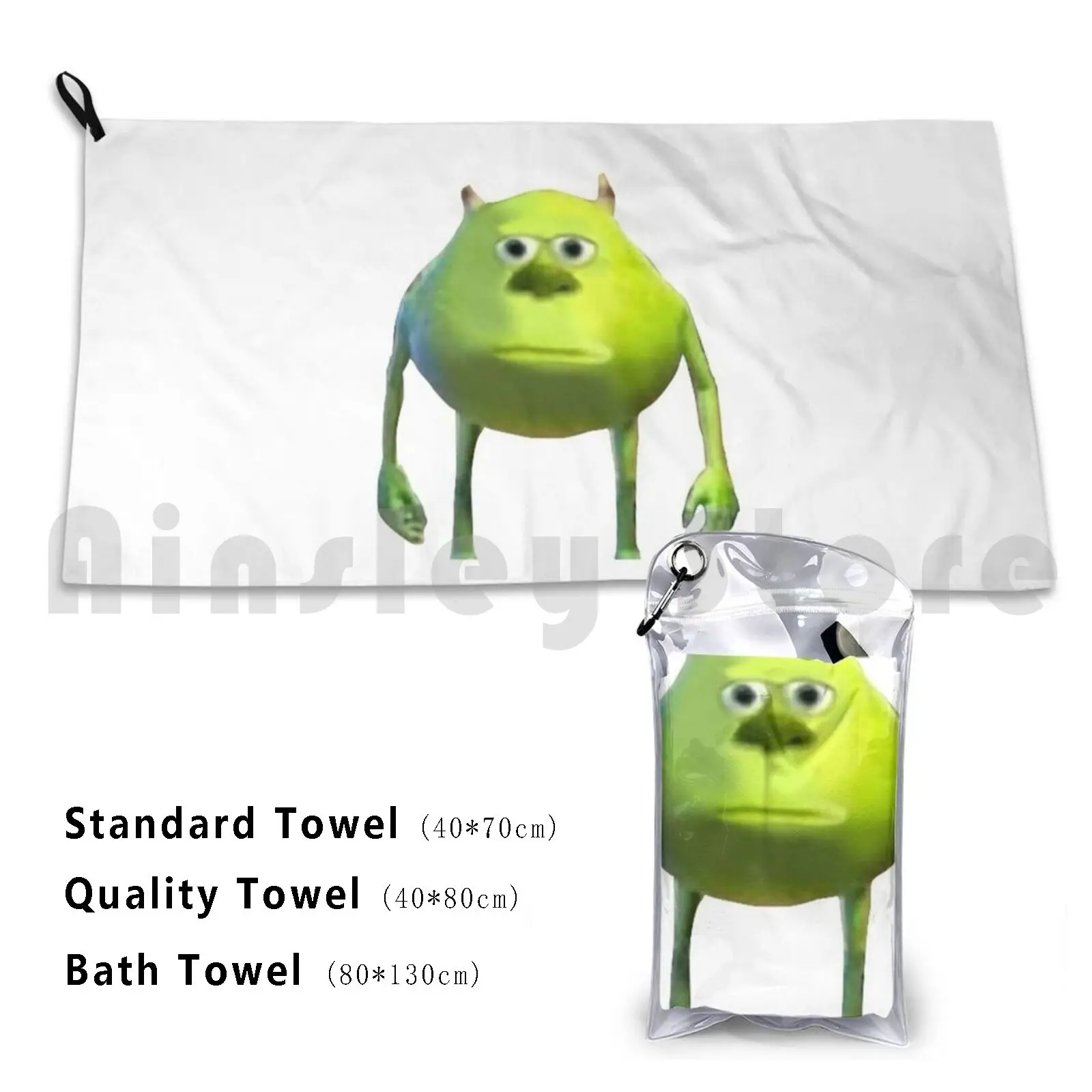 Cursed Bath Towel Beach Cushion Monsters Inc Sulley James P Sullivan Pixar Mike