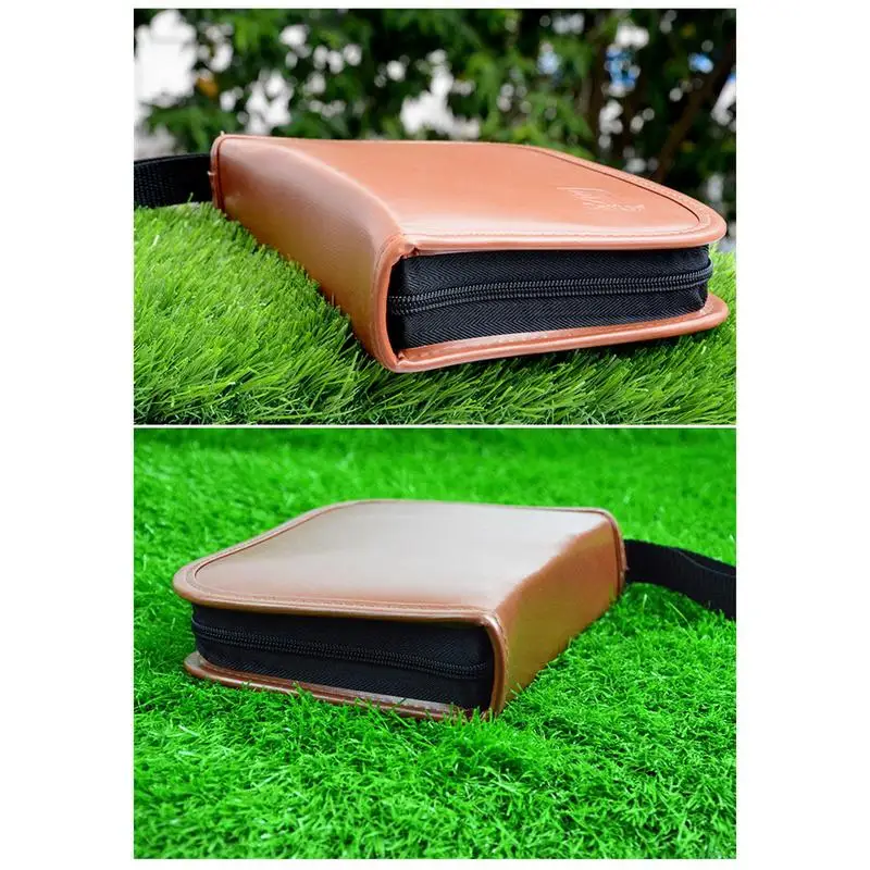 Golf Tool Pouch Holder Bag Golf Gear Case Organizer Pouch PU Leather Holder Bag With Handle Anti-Scratch Lightweight Golf Gear