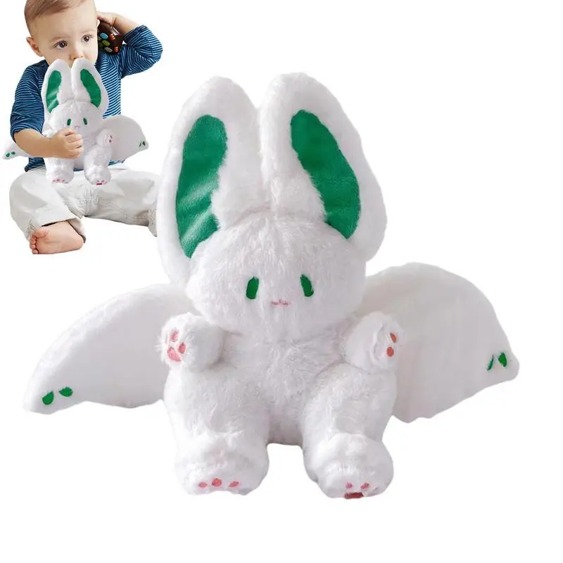 

Bunny Stuffed Animal Soft Bat Rabbit Plushie Dolls Throw Pillow With Bat Wings 35cm Hugging Rabbit Plush Toys Realistic Toy