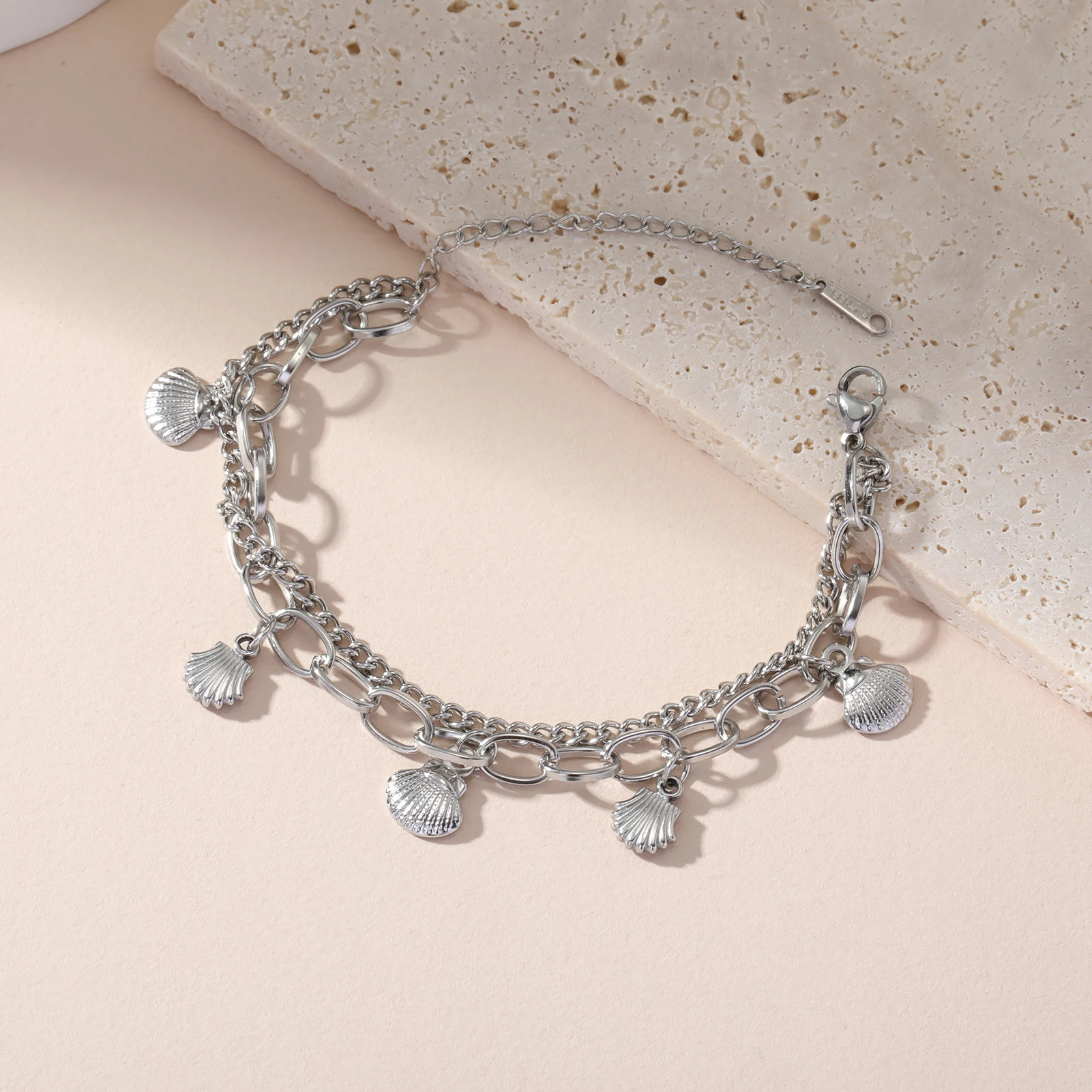 Звезда Сердце Ключ Морская звезда Шарм Браслет Женщины Нержавеющей Стали