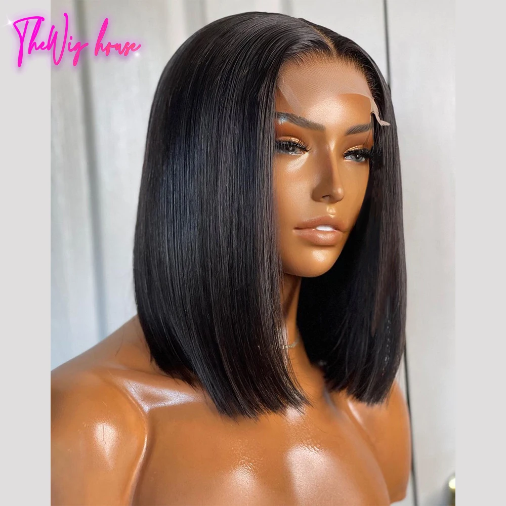 Straight Bob Wig 13X4 Lace Front Wigs For Black Women 4X4 Closure Highlight Wigs Brazilian Short Bob Ombre Human Hair Wig