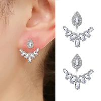 uilz new arrival earrings for women temperament white zircon crystal unique design brand piercing earings fashion jewelry bijoux