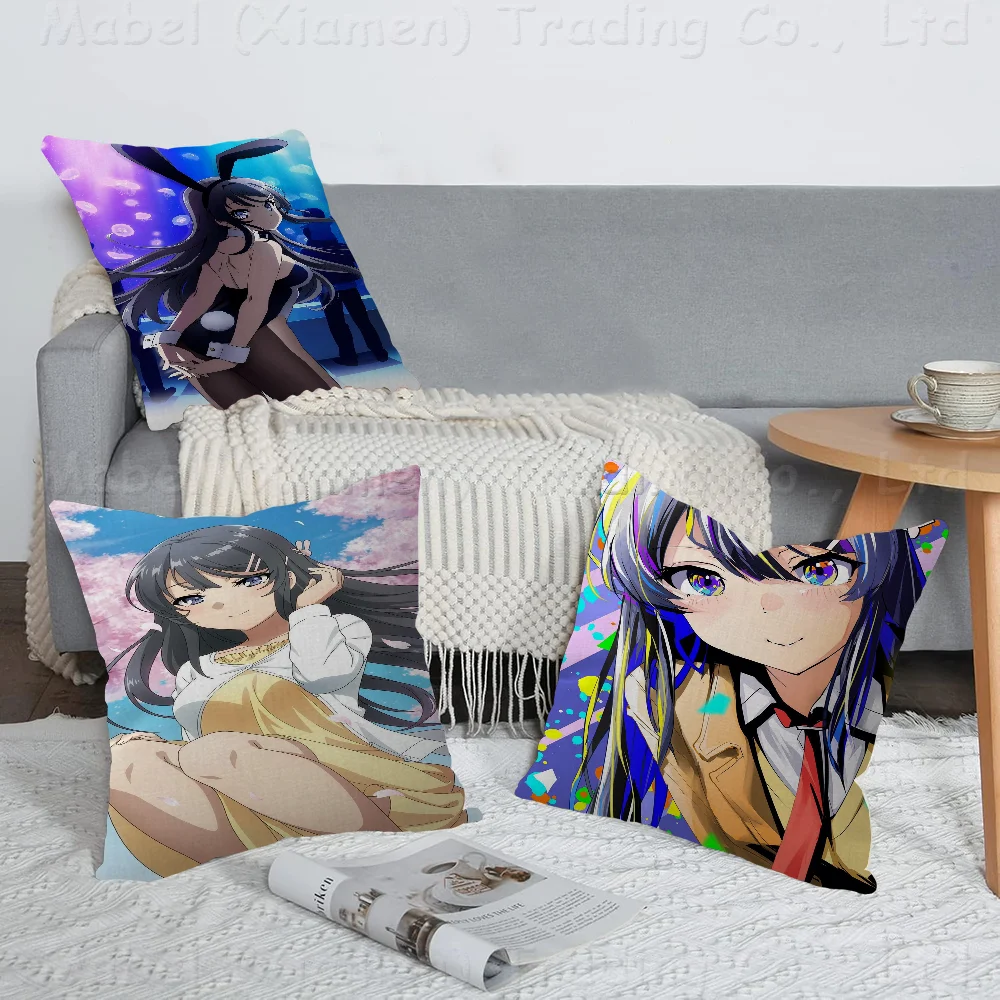 Rascal Does Not Dream Of Bunny Girl S-Senpai Pillow Gifts Home Office Furnishings Bedroom Sofa Car Cushion Cover Case 45x45cm