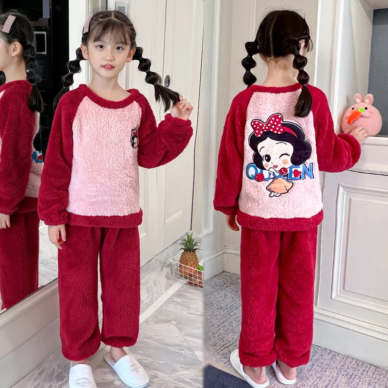 

Disney 2022 Winter Flannel Pajamas for Sets Animal Cartoon Boys Pyjamas Long Sleeved Trousers Pijamas for Girls Kids Sleepwear