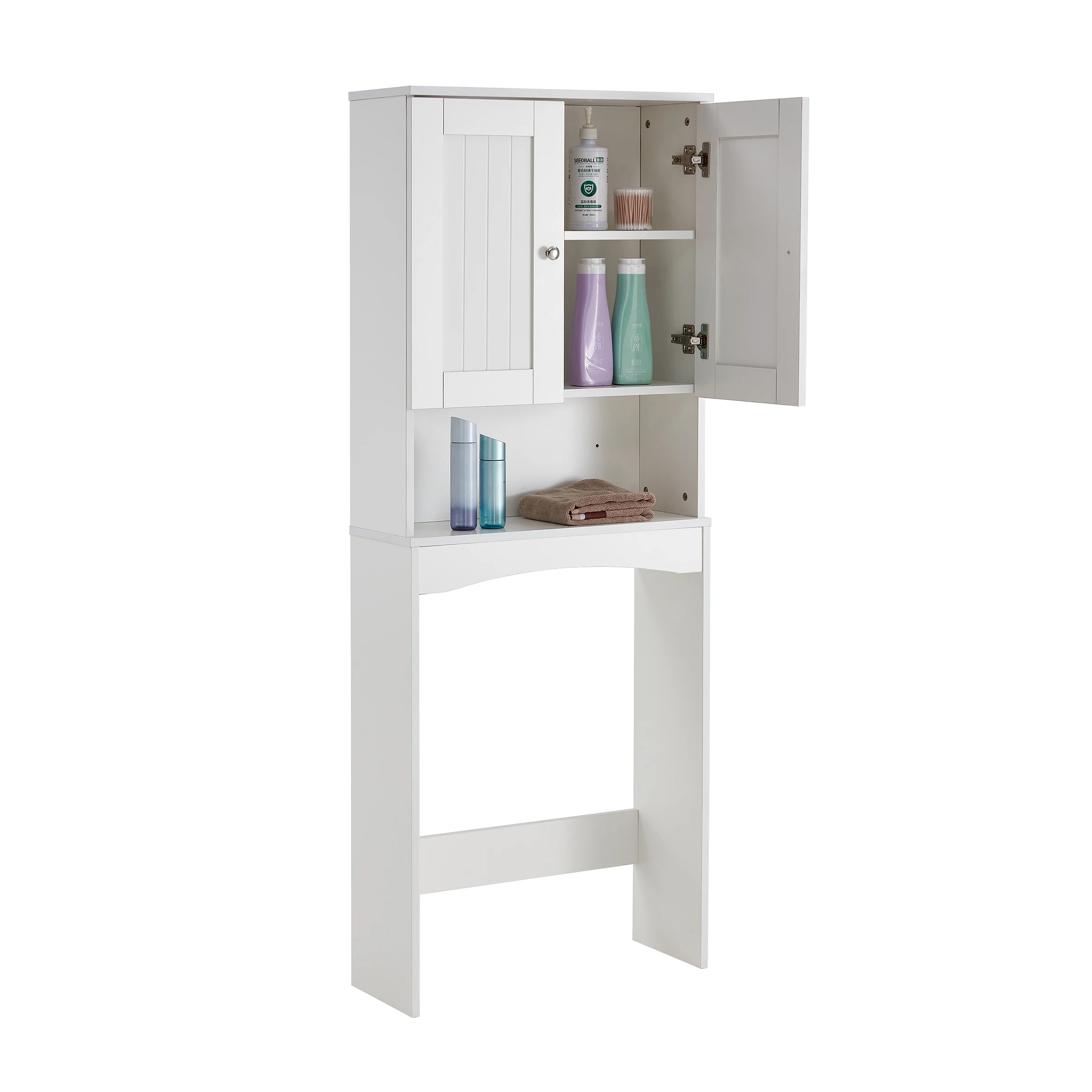 

[Flash Sale]Home Bathroom Shelf Over-The-Toilet Bathroom SpaceSaver Bathroom Storage Cabinet Organizer White[US-Stock]