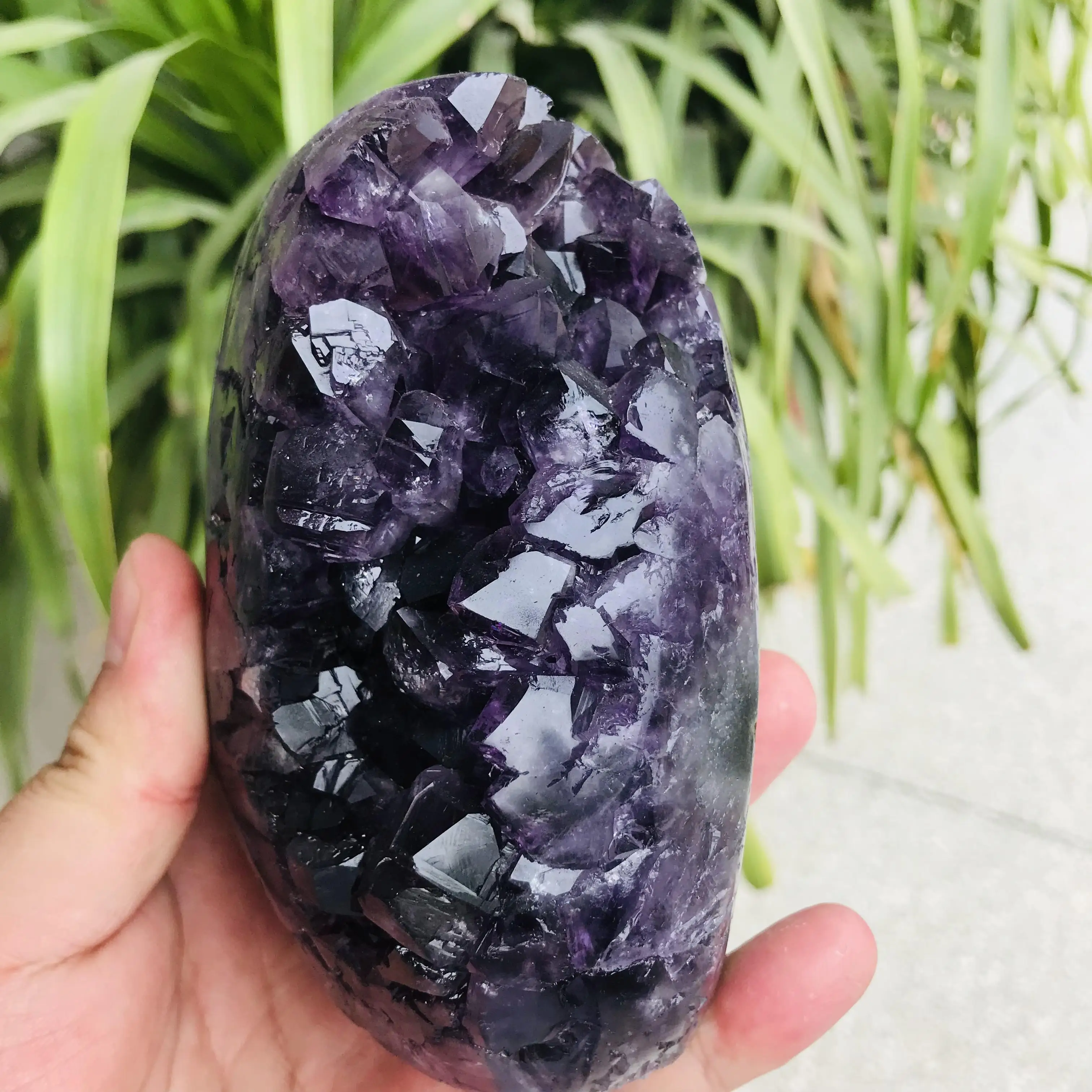 

860g Natural amethyst cluster quartz crystal geode specimen healing