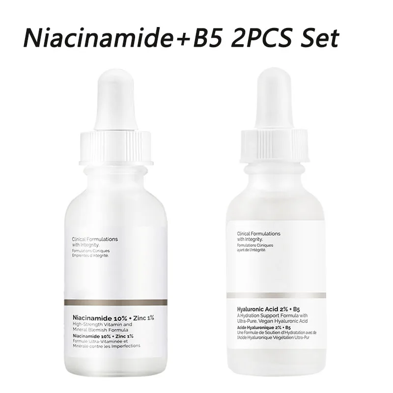 

Niacinamide 10% + Zinc 1%+Hyaluronic Acid 2%+B5 Serum Set Moisture Replenishment Improve Roughness Shrink Pores Facial Care 30ml