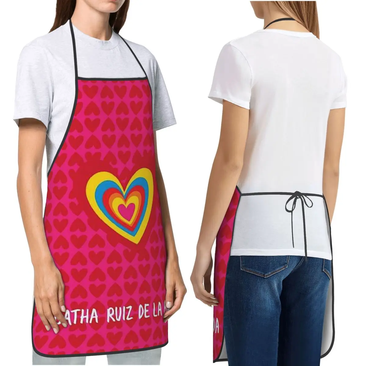 Фото Фартук Agatha Ruiz-De La-Prada с узором, водонепроницаемый, для готовки, уборки на кухне, для женщин и мужчин, для садоводства №5
