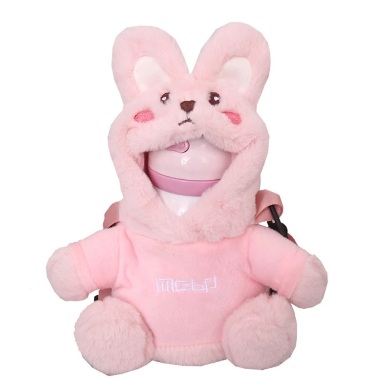 Girl Boy Plush Cup Cover Cute Rabbit Children Students Water Cup Cover Fashion Messenger Shoulder Bags