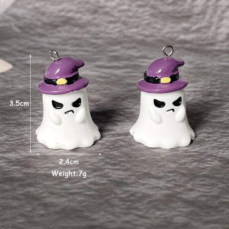 6 шт. милые Подвески из смолы в виде белого призрака на Хэллоуин
