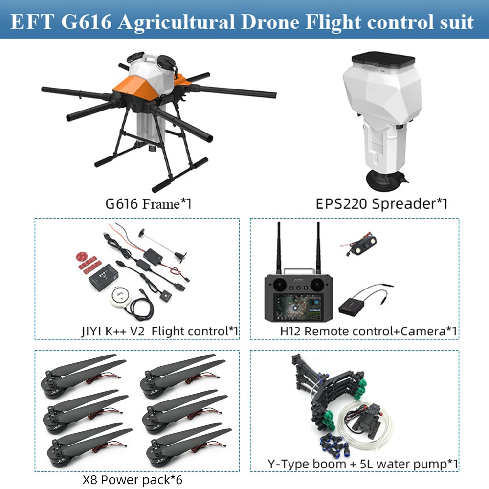 

EFT G410 G420 G610 G616 G620 G626 G630 Aircraft Agricultural Sprayer Nozzle Foldable Propeller Hobbywing Motor X8