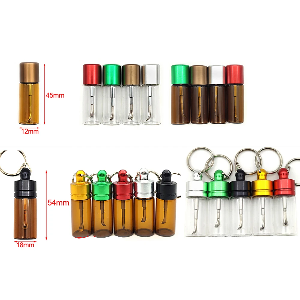 1pc Sniffer Set Kit Snuff Snorter With Spoon Glass Bottle Pill Box Case Container Snuifbuis Snorting Pour Fumeur